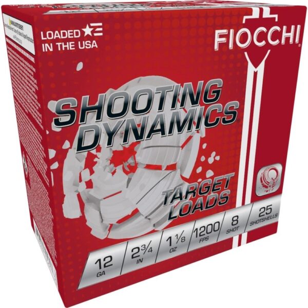 Fiocchi Exacta Heavy Shooting Dynamics Shotshells 12 ga  2-3/4 in 1-1/8oz 1200 fps #8 25/ct