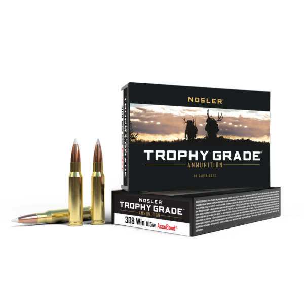 Nosler Trophy Grade Rifle Ammunition .308 Win 165 gr AB 2800 fps - 20/ct