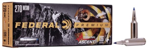 Federal Terminal Ascent Rifle Ammuntion .270 WSM 136 gr 3240 fps 20/ct