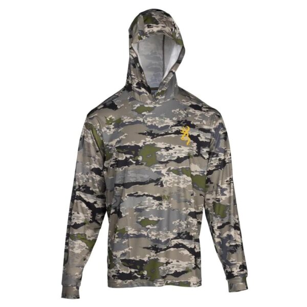 Browning Hooded Long Sleeve Tech Shirt Ovix Camo XL