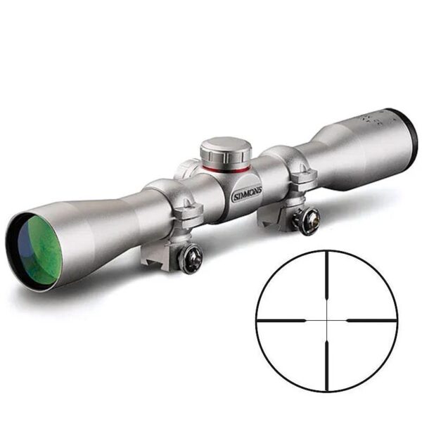 Simmons .22 Mag Rimfire Rifle Scope with Rings - 3-9x32mm Truplex 31.4-10.5' 3.75" Silver