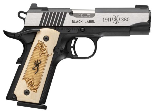 BROWNING 1911-380 BLACK MEDALLION MAPLE HGA 380ACP 3 5/8IN BBL SS/BLACK MAPLE GRIPS