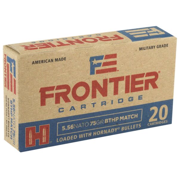 HORNADY FRONTIER AMO 5.56 NATO 75GR HOLLOW PT MATCH T2 20RD (25 BOX CASE)