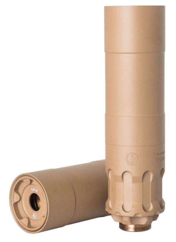 RUGGED SUPPRESSORS OBSIDIAN9 FDE 9MM FULL AUTO RATED 4.85IN TO 7.8IN LENGTH