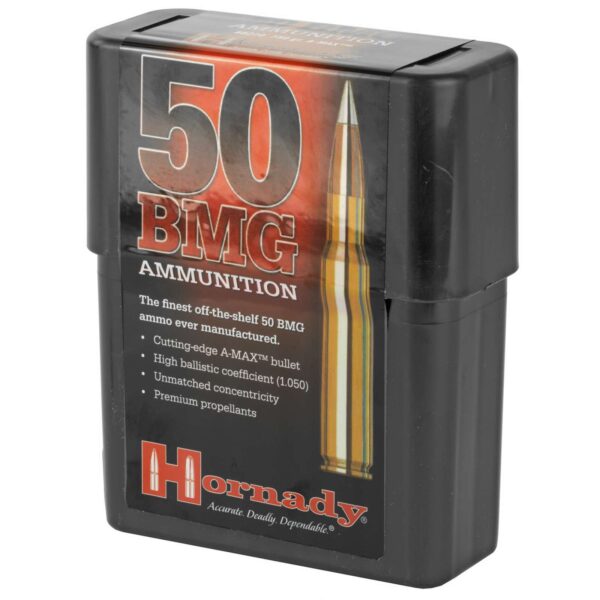 HORNADY MATCH RIFLE AMO 50 BMG 750GR A-MAX MATCH 10RD ( 10 BOXES PER CASE ) - Image 2