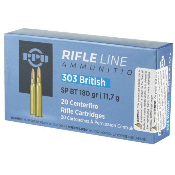 PPU STANDARD RIFLE AMO 303 BRITISH 180GR SP 20RD (10 BOXES PER CASE) - Image 2