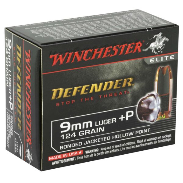 WINCHESTER DEFENDER AMO 9MM 124GR BONDED 20RD (10 BOX CASE)