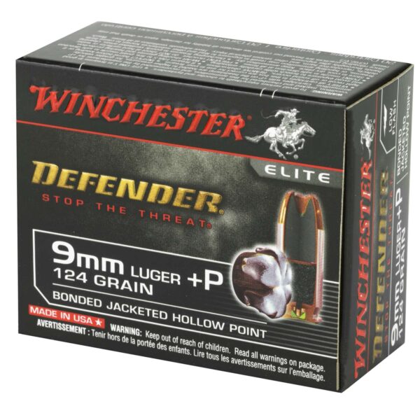 WINCHESTER DEFENDER AMO 9MM 124GR BONDED 20RD (10 BOX CASE) - Image 2