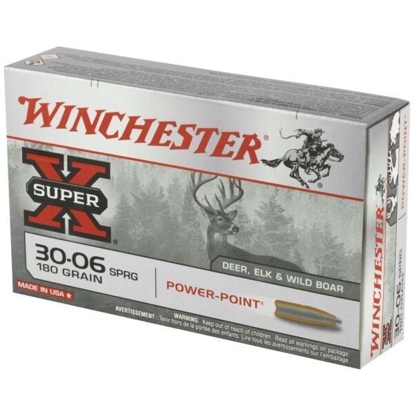 WINCHESTER SUPER X RIFLE AMO 30-06 SPR 180GR POWER POINT 20RD (10 BOX CASE) - Image 2