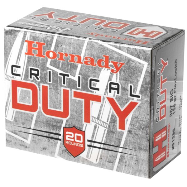 HORNADY CRITICAL DUTY AMO 357 SIG 135GR FLEXLOCK DUTY 20RD (10 BOX CASE) - Image 2