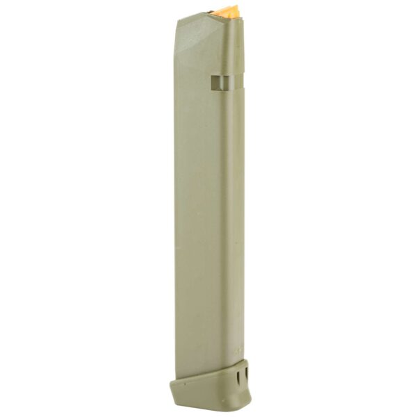 GLOCK MAGAZINE 9MM 33RD G17 G19 G34 OLIVE DRAB ORANGE FOLLOWER PACKAGED