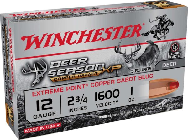 WINCHESTER COPPER IMPACT AMO 12GA SABOT SLUG 1OZ 5RD (20 BOX CASE)