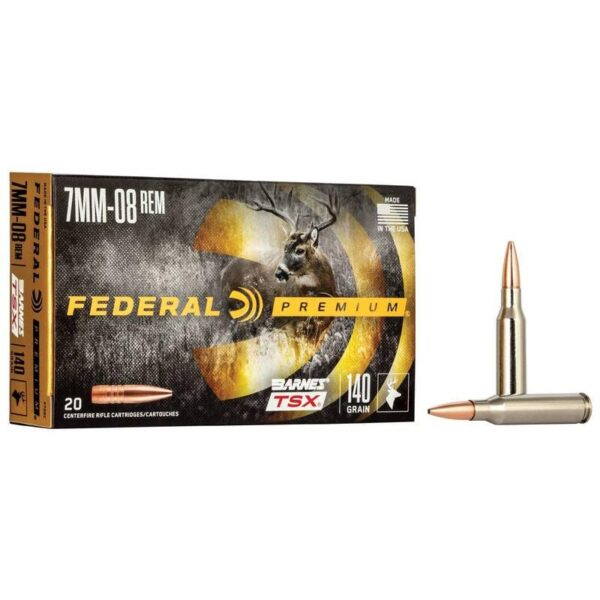 Federal Barnes TSX Rifle Ammunition 7mm-08 Rem 140gr HP 2820 fps 20/ct