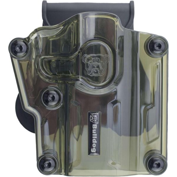 Bulldog Max Multi-Fit Polymer Holster w/ Paddle-Transparent Green RH