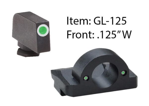 Ameriglo Ghost Ring Night Sight Set for Select Glocks / Front Tritium - Green / Front Outline - White / Rear Tritium - Green