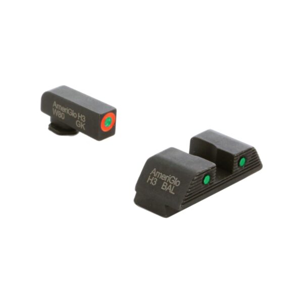 Ameriglo Trooper Tritium Sight Set Green with Orange Front Green with Black Rear for Glock