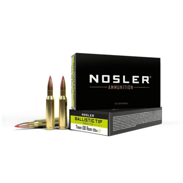 Nosler Ballistic Tip Rifle Ammunition 7mm-08 120gr Ballistic Tip Hunting Ammo (20 ct.)