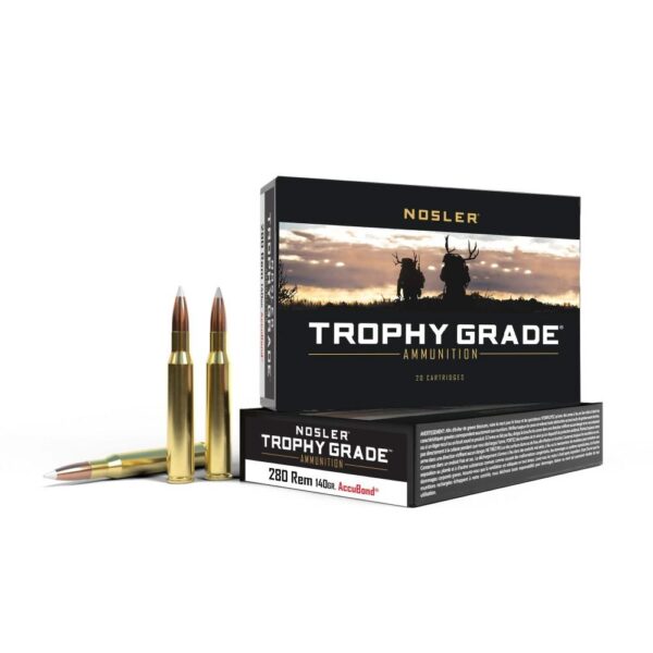 Nosler Trophy Grade Rifle Ammunition .280 Rem 140 gr AB 3000 fps - 20/box