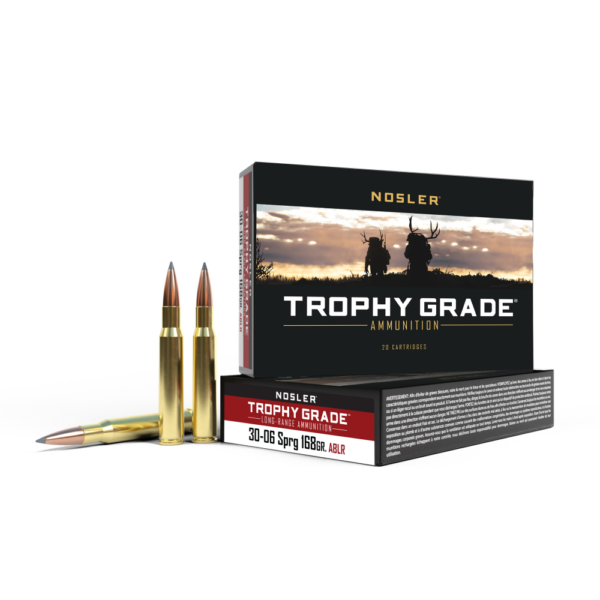 Nosler Trophy Grade Long Range Ammunition .30-06 Sprg 168 ABLR 2800 fps 20/ct