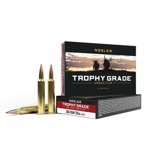 Nosler Trophy Grade Long Range Rifle Ammunition .300 RUM 210 r ACB LR 20/Box