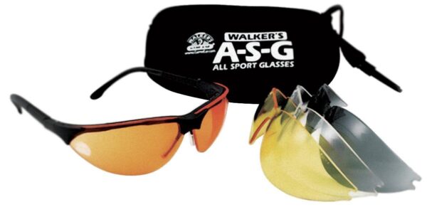 Walker's Sport Shooting Glasses Black with Multiple Lenses 4/ct