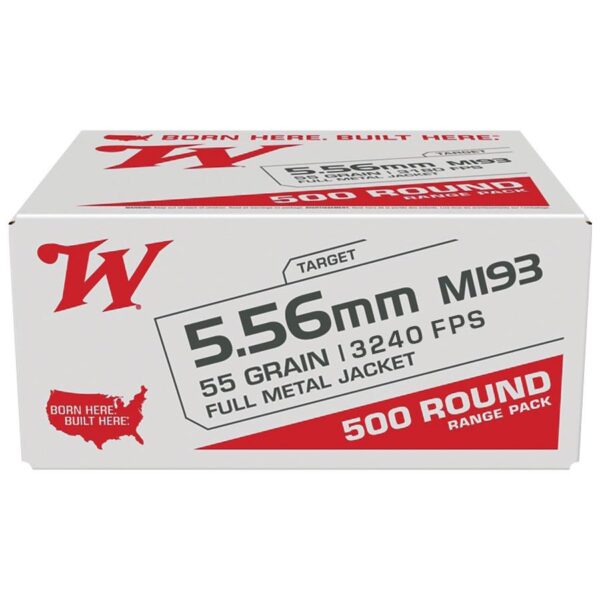 Winchester USA Lake City M193 Rifle Ammunition 5.56mm 55 gr. FMJ 3240 fps 500/ct (Bulk Box)