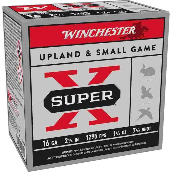 Winchester Super-X High-Brass Shotshells 16 ga 2-3/4" 1-1/8 oz 1295 fps #7.5 25/ct