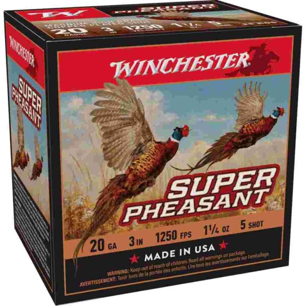 Winchester Super-X Super Pheasant Shotshells 20 ga 3" 1-1/4 oz 1250 fps #5 25/ct