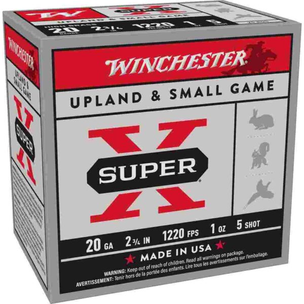 Winchester Super-X High-Brass Shotshells 20 ga 2-3/4" 1 oz 1220 fps #5 25/ct