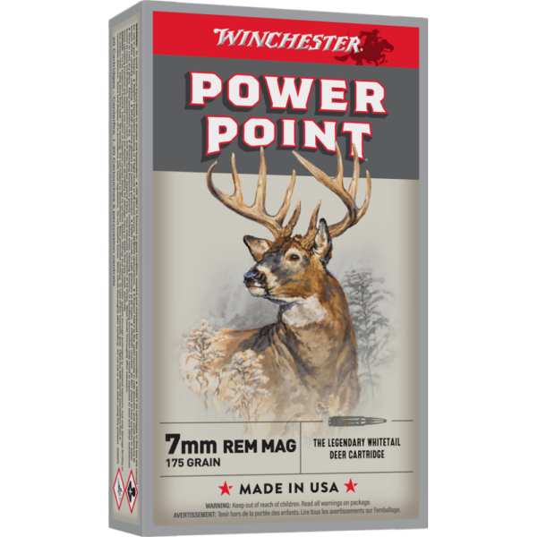 Winchester Super-X Power Point Rifle Ammunition 7mm Rem Mag 175 gr. PSP 2860 fps 20/ct