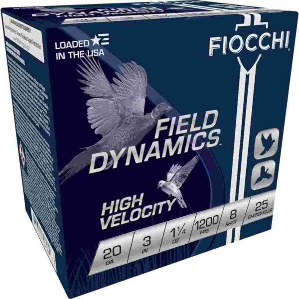 Fiocchi Field Dynamics Shotshells 20 ga 3" 1-1/4oz 1200fps #8 25/ct