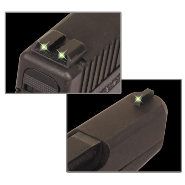 Truglo Tritium Night Sights (Low) Fits Glock 17 / 17L 19 22 23 24 26 27 33 34 35 38 39 45 - Front Green/Rear Green