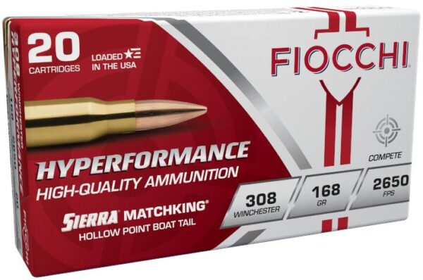 FIOCCHI AMO 308 WIN 168 GR HPBT MK 20-RD ( 10 BOXES PER CASE )