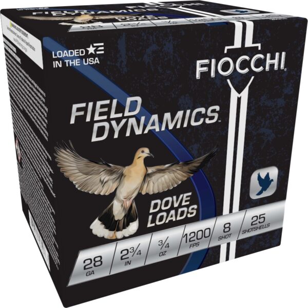 FIOCCHI DOVE&QUAIL AMO 28GA 2.75 IN 3/4 OZ #8 1200FPS 25-RD (10 BOX CASE)