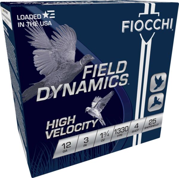 FIOCCHI HV LEAD AMO 12GA 3 IN 1 3/4 OZ #4 1330FPS 25-RD ( 10 BOXES PER CASE)