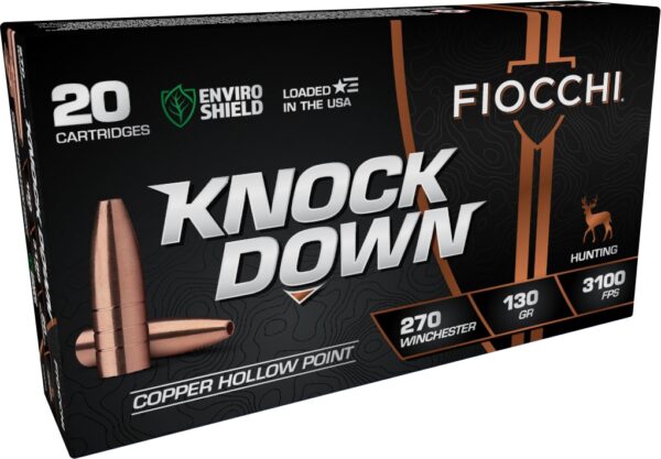 FIOCCHI KNOCK DOWN AMO LEAD FREE COPPER HP 270 WIN 130GR 20RD ( 10 PER CASE )