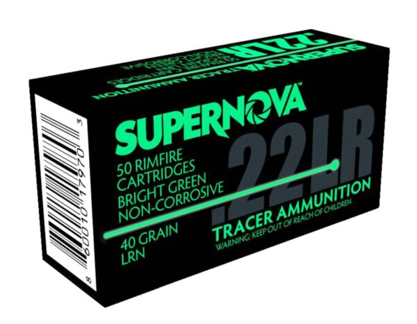 SUPERNOVA  AMMUNITION AMO 22LR 40GR LRN GREEN TRACER 50RD ( 100 BOXES PER CASE )