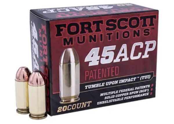 FORT SCOTT MUNITIONS LEAD FREE PISTOL AMO 45 AUTO 180 GR TUI BRASS CASE 20-RD ( 25 BOXES PER CASE )