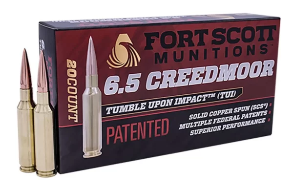 FORT SCOTT MUNITIONS LEAD FREE RIFLE AMO 6.5 CREEDMORE 130GR TUI BRASS CASE 20-RD ( 10 BOX  CASE )