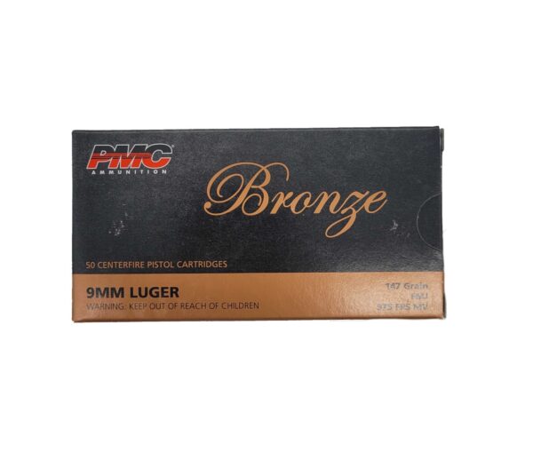 PMC Bronze 9mm Luger Handgun Ammo - 147 Grain | FMJ | 50rd Box