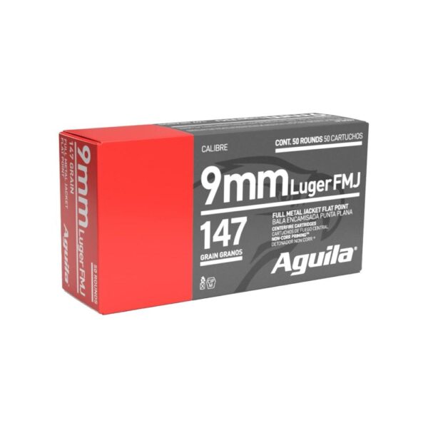 Aguila Handgun Ammuntion 9mm Luger 147 gr FMJFP 950 fps  50/ct