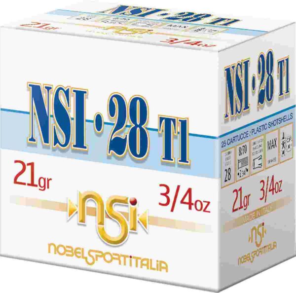 Nobel NSI 28T1 Shotshell 28 ga 2-3/4" 3/4 oz 1300 fps #7.5 25/ct