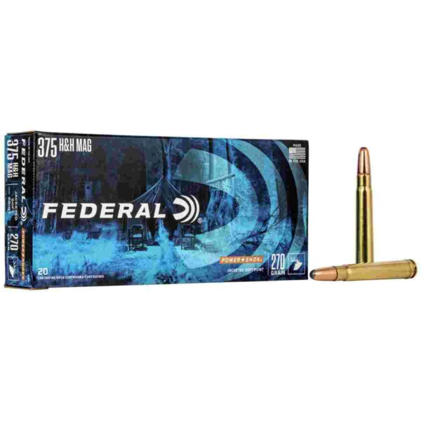 Federal Power-Shok Rifle Ammunition .375 H&H 270 gr SP 2690 fps - 20/box