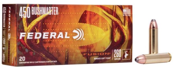 Federal Fusion Rifle Ammunition .450 Bushmaster 260 gr SP 2200 fps 20/ct