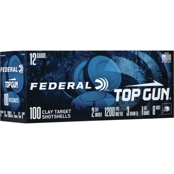 Federal Top Gun Shotshells 12ga 2-3/4" 1-1/8oz 1180 fps #8 100/ct