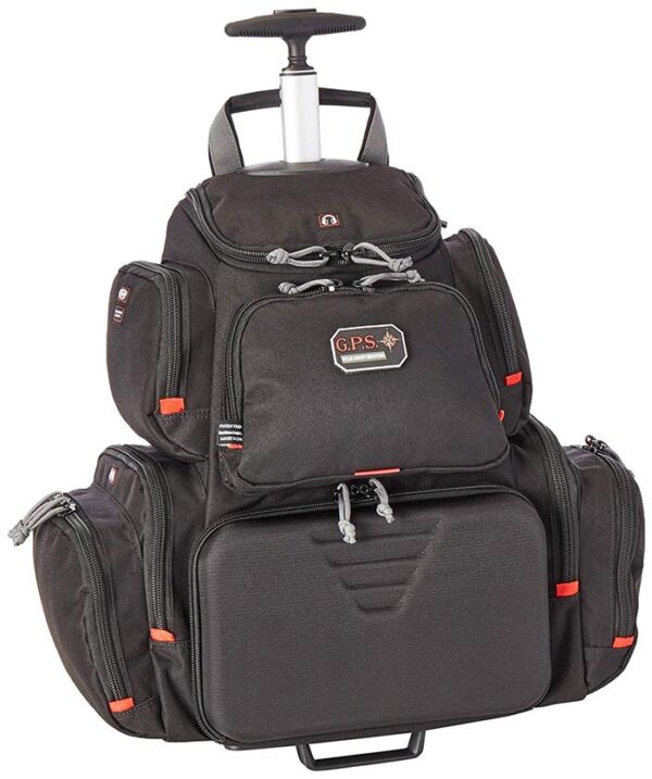 G-Outdoors Rolling Handgunner Backpack with 4 Handgun Cradle-Black