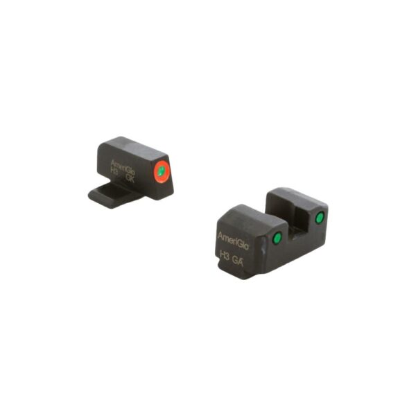 Ameriglo Trooper Tritium Handgun Sight Set for Sig with #6 Front and #8 Rear Green Rear Green with Orange Front