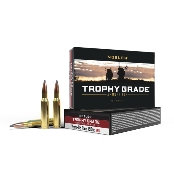 Nosler Trophy Grade Rifle Ammunition 7mm-08 Rem 150 gr ABLR 2750 fps 20/ct