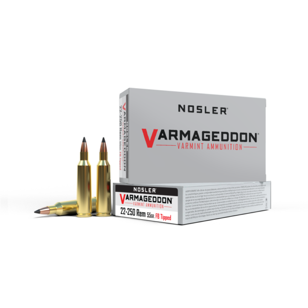 Nosler Varmegeddon Rifle Ammunition .22-250 Rem 55 gr FB Tipped 3550 fps - 20/ct