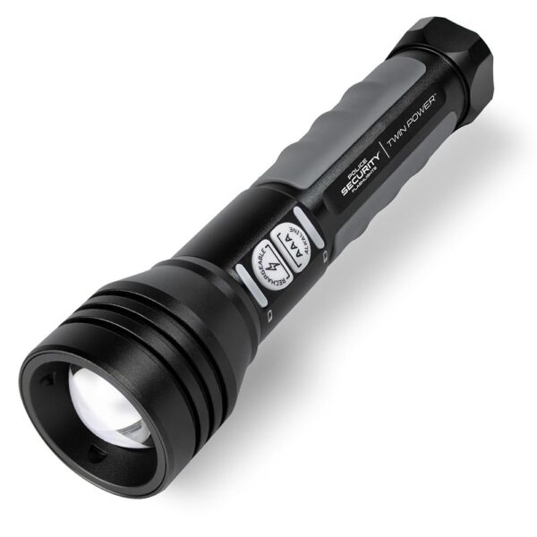 Police Security Flashlights Twin Power Flashlight 600 Lumens Black